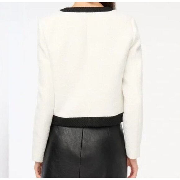 NWT J.Crew White & Black Trim Tweed Lady Jacket Size 16 - Picture 10 of 10